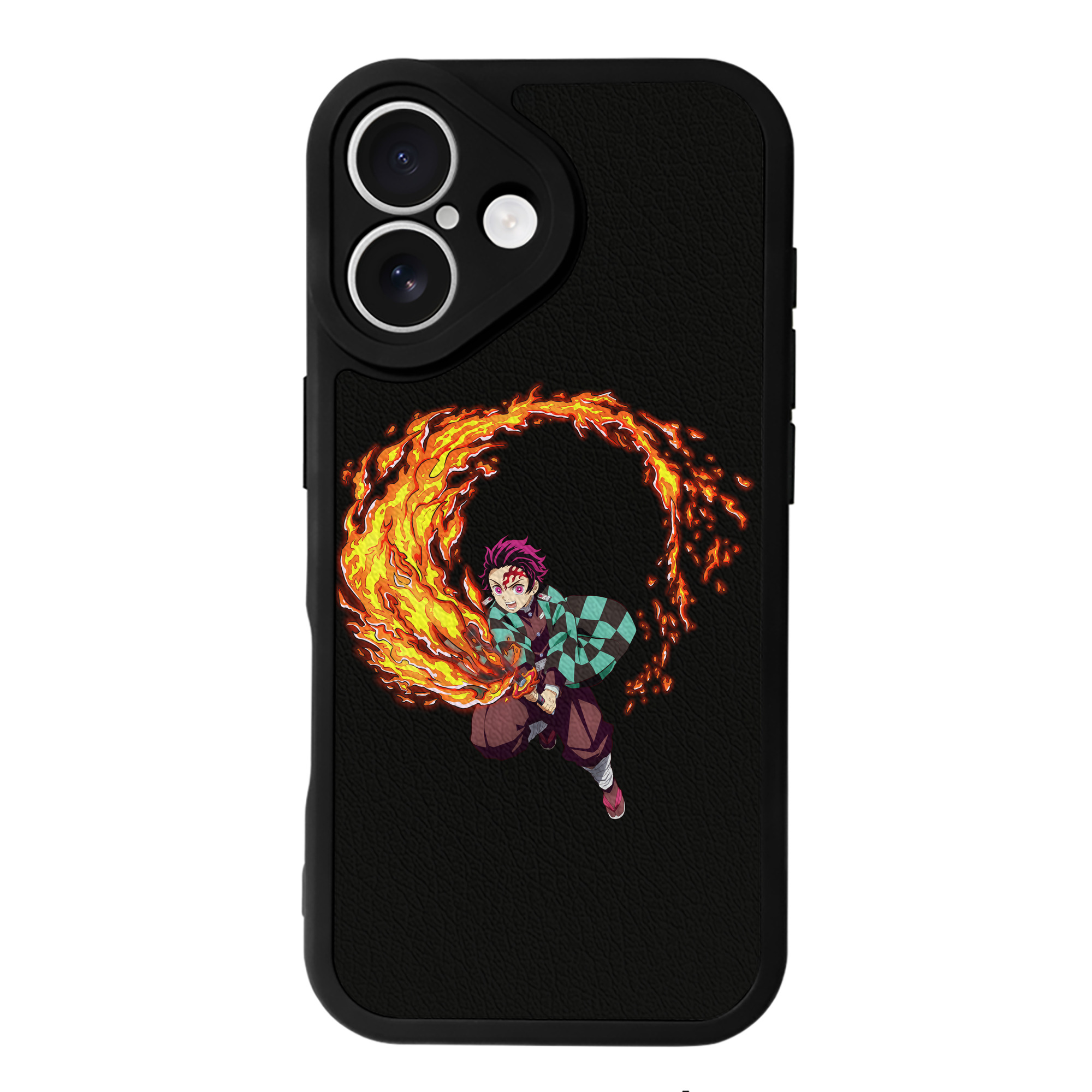 （画像用） 鬼滅の刃 竈門 炭治郎／かまど たんじろう Kamado Tanjirou 【iPhone 16シリーズ対応】シリコンスマホケース（レザー調） 材質：シリコン